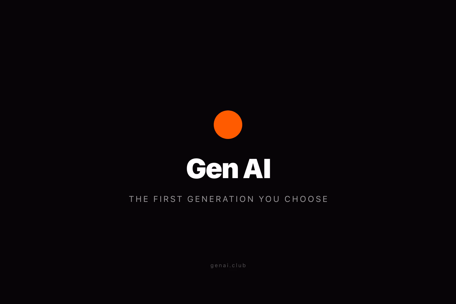 Editorial placeholder card for the genai.club blog. Near-black background with a single fire-orange accent and the Gen AI wordmark.
